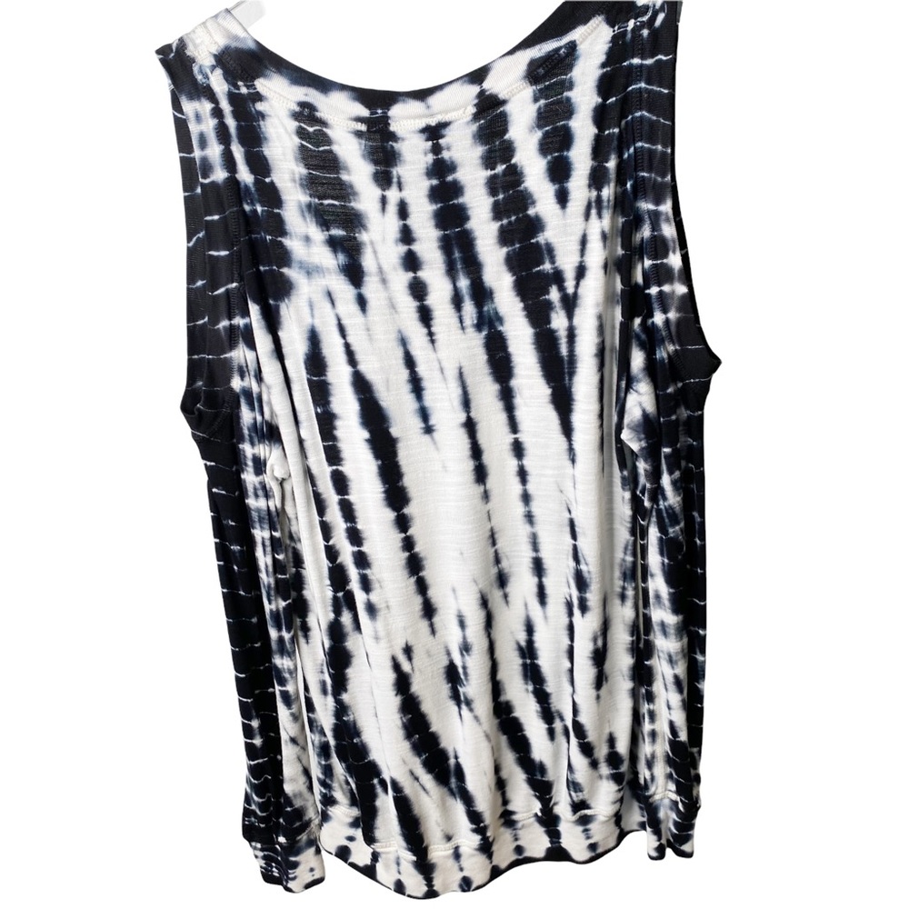 Young Fabulous & Broke Black White Tie Dye Cold Shoulder Long Sleeve Top Small - Picture 4 of 5